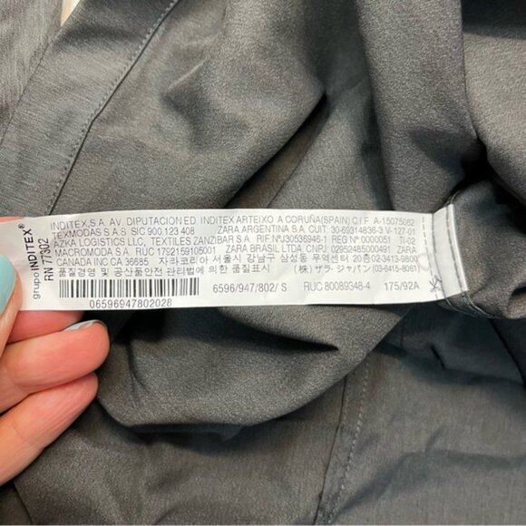 Zara Regular Fit Long Sleeve Pullover 1/4 Zip Grey Shirt, size S - Picture 11 of 14